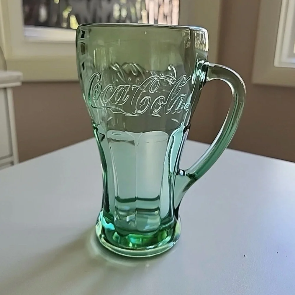 Vintage Coca-Cola Green Glass‎ Mug w/ Handle Libbey 14oz